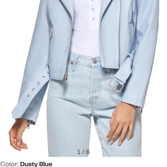 Levi County Blue Moto jacket size large fits size 10 new with out Tags. - Picture 4 of 11